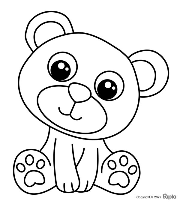 Bear Niedlich Und Einfach coloring page for children
