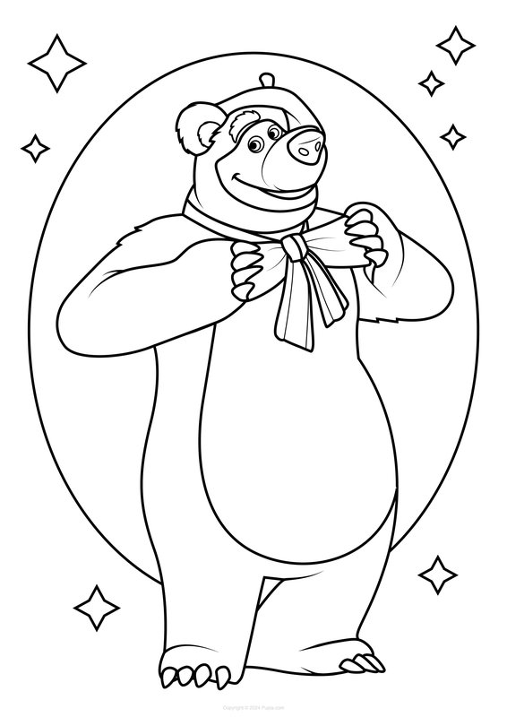 Beer Verkleed coloring page for children