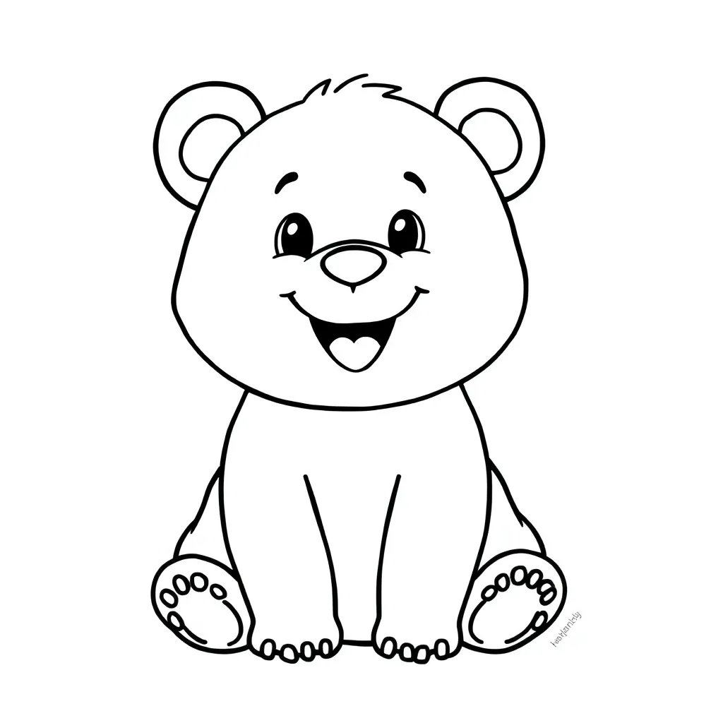 Beer Wilde Dieren Bos Natuur coloring page for children
