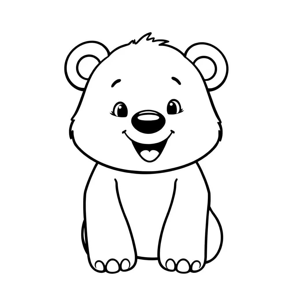 Beer Wilde Natuur Bos Schattig coloring page for children
