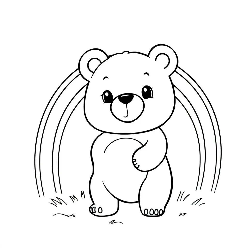 Beer Wilde Natuur Bos Schattig coloring page for children