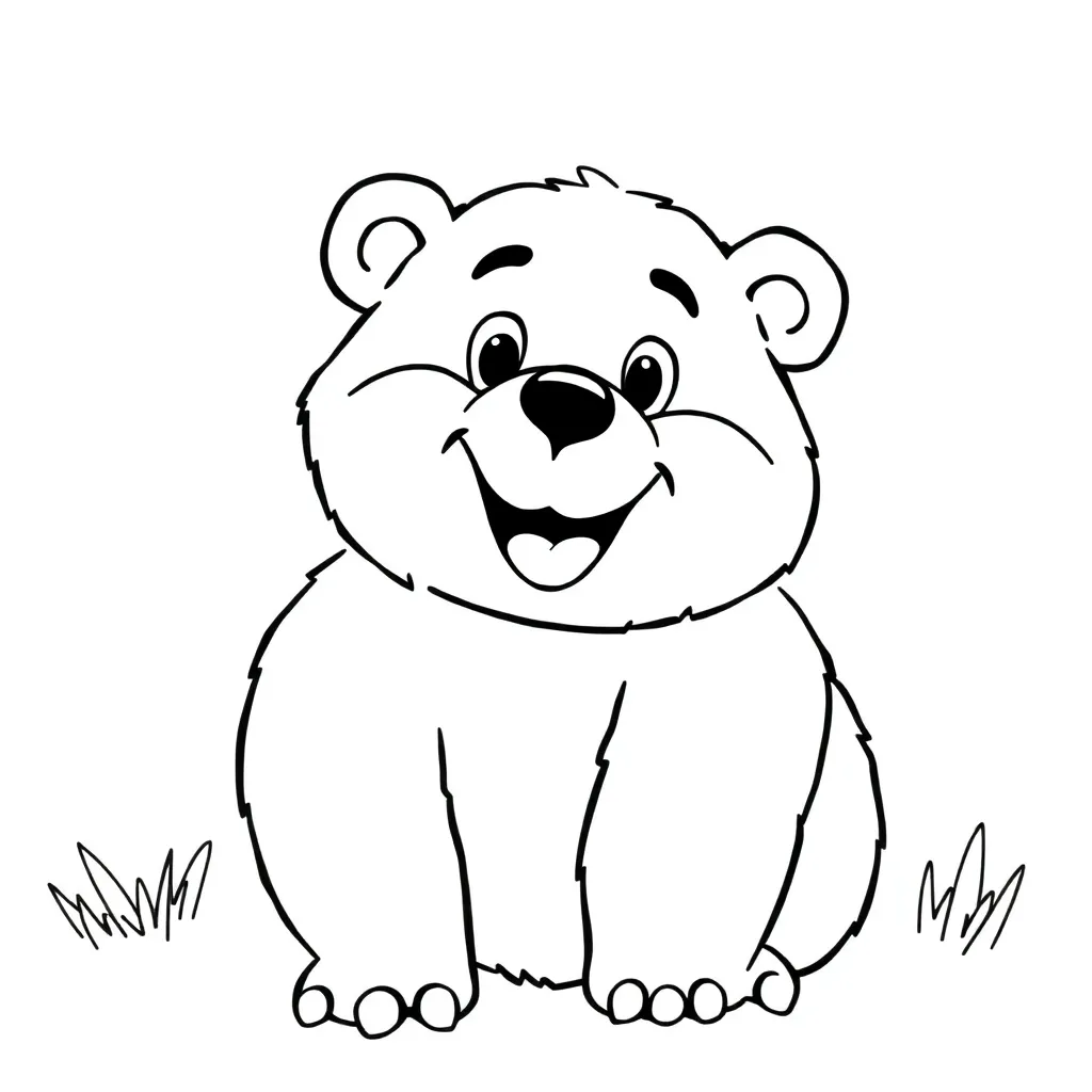 Beer Wilde Natuur Schattig Bos coloring page for children