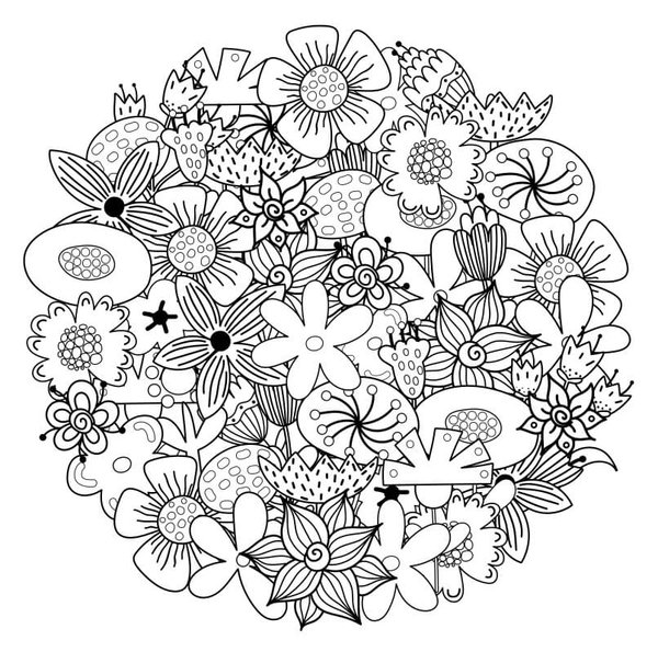 Belles fleurs coloring page for children