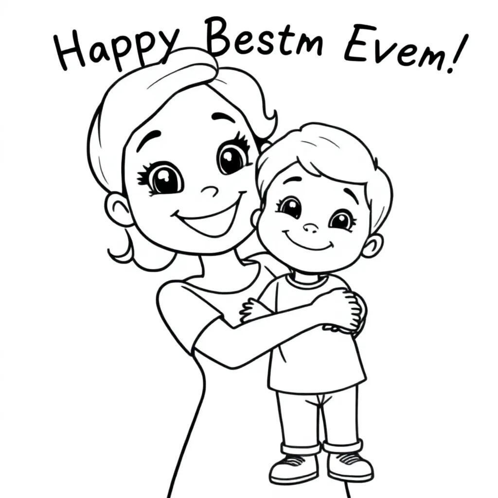 Best Mom Ever coloring page for children