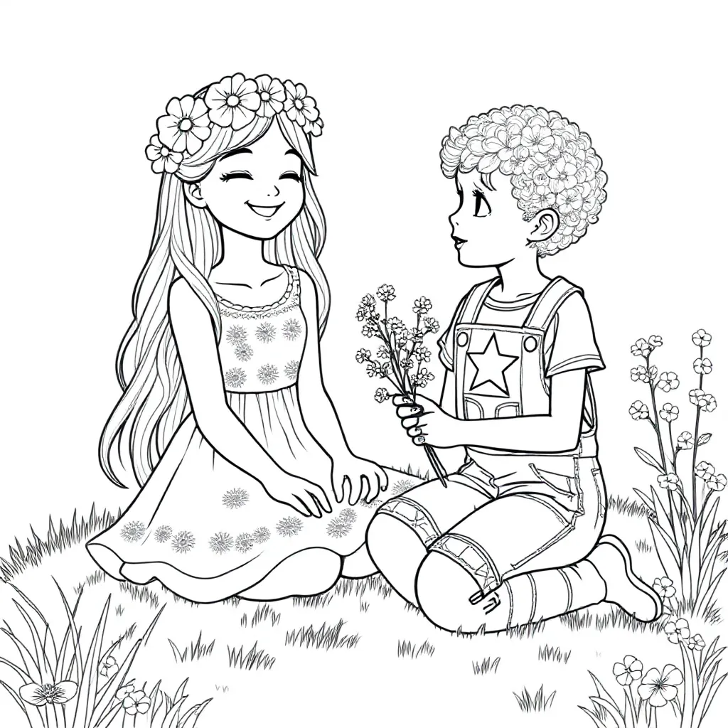 Bff coloring page for children