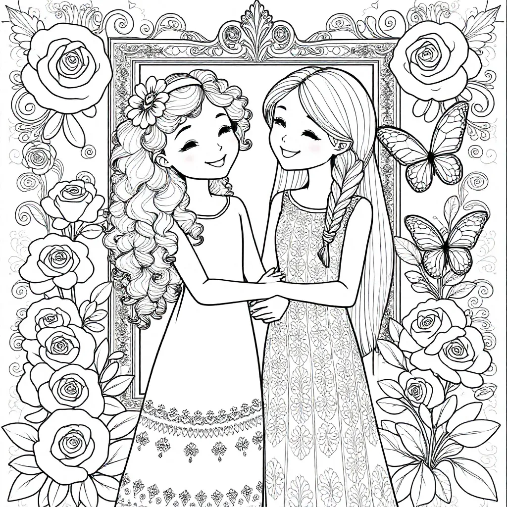 Bffs 1 Krullen 1 Lang Stijl Haar coloring page for children