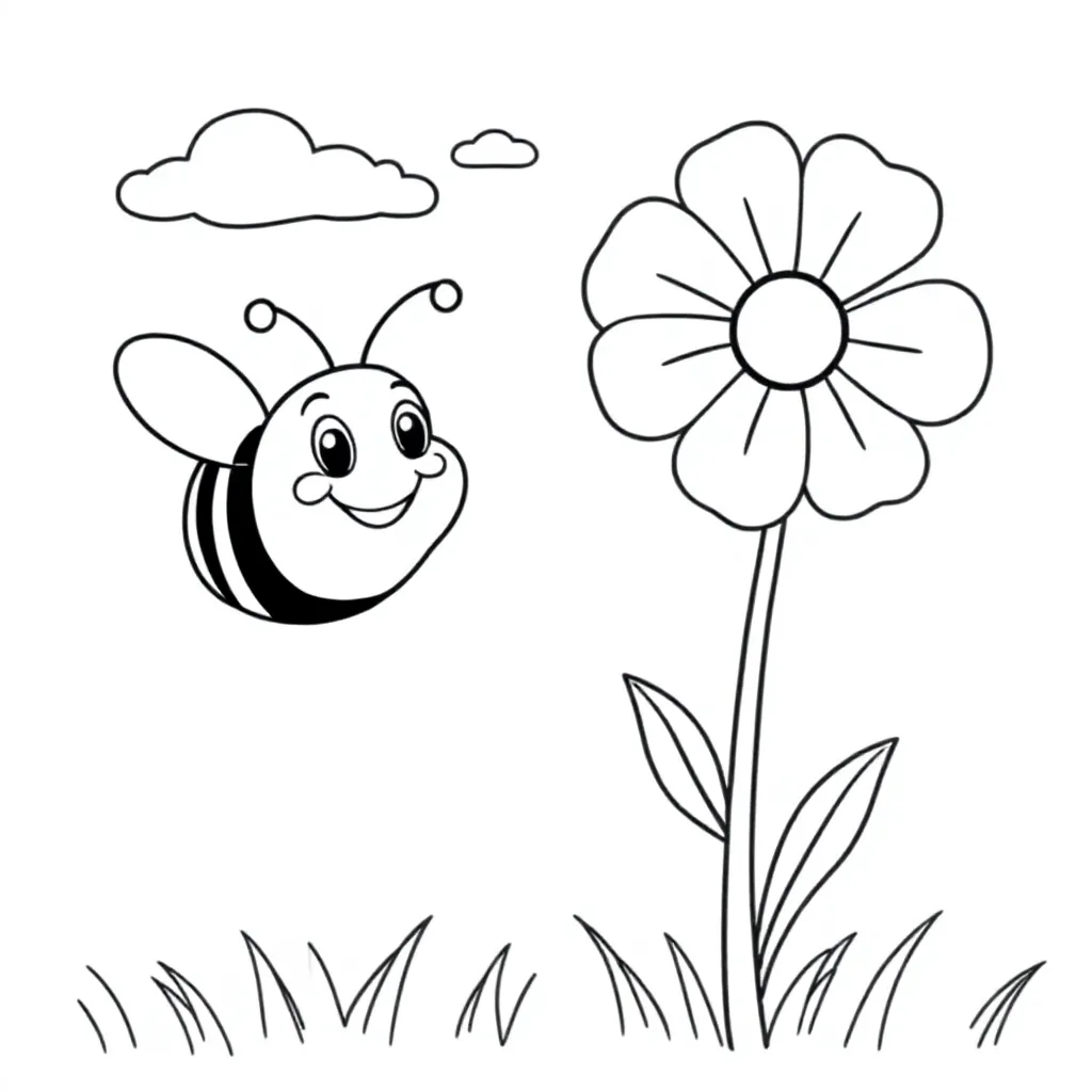Bij coloring page for children