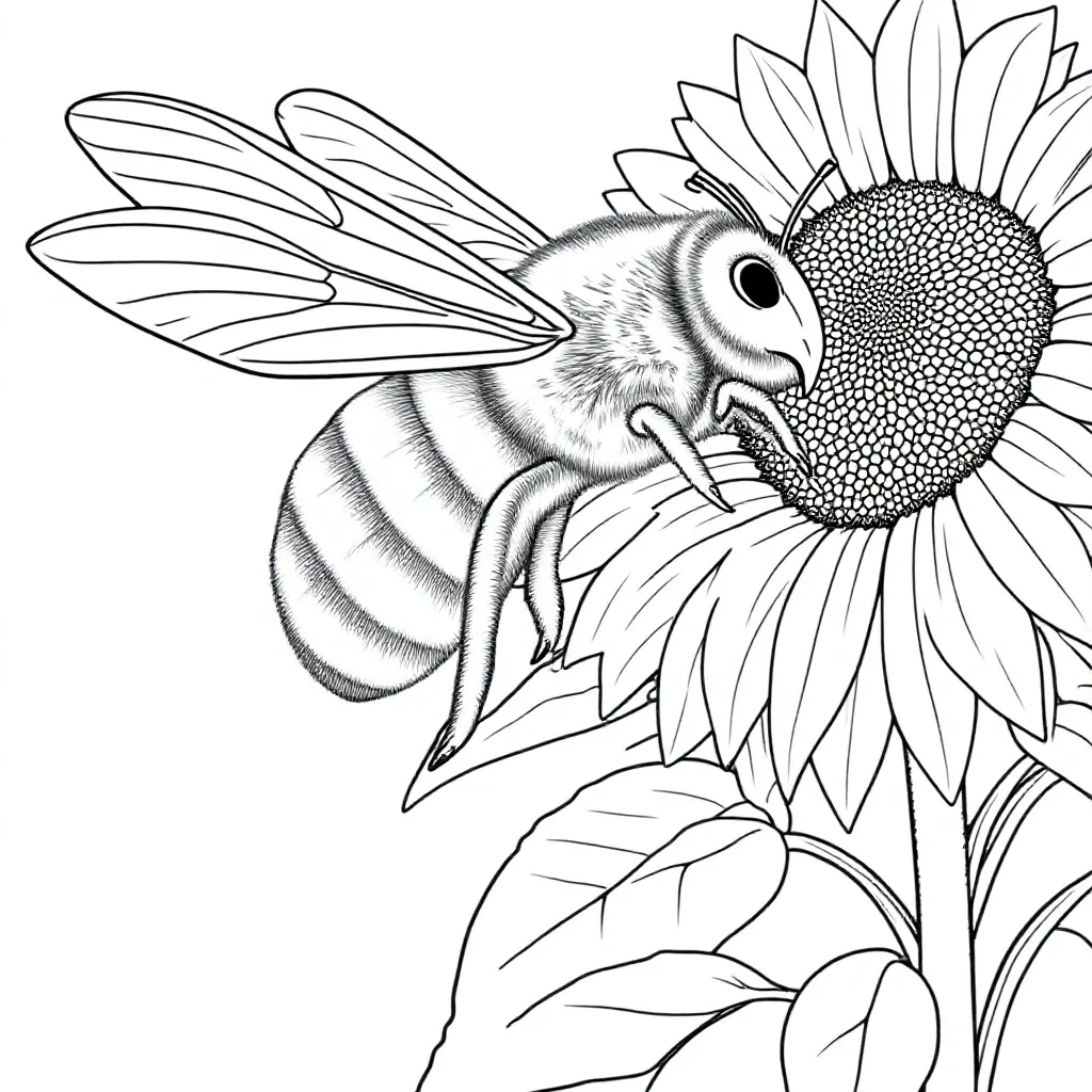 Bijen coloring page for children