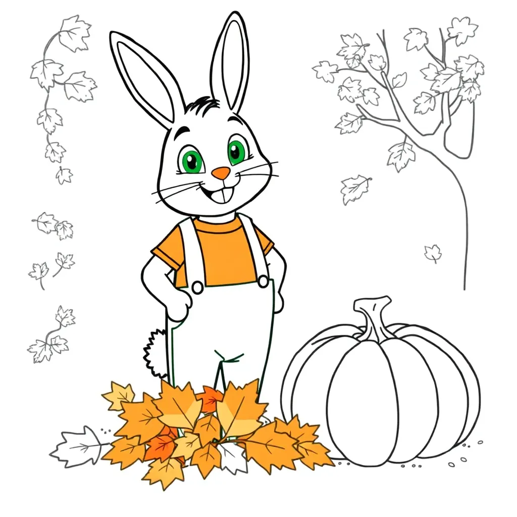Bing Bunny Herfst Kleurplaat coloring page for children