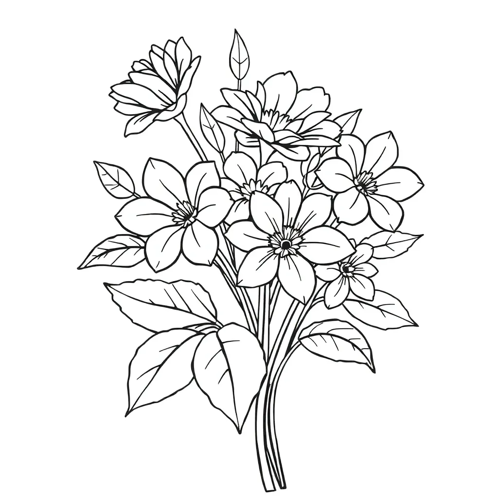 Bloemen Natuur Creatief Kindvriendelijk Lente coloring page for children