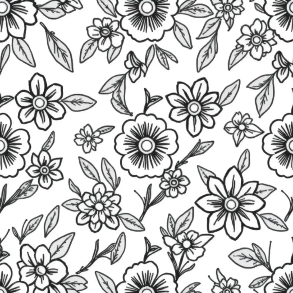 Bloemen Natuur Mindfulness Ontspanning Patroon coloring page for children