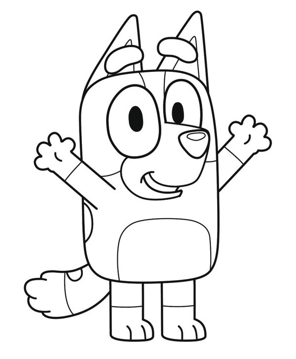 Bluey Bingo Happy coloring page for children