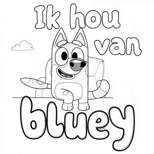 Bluey kleurplaat voor kinderen