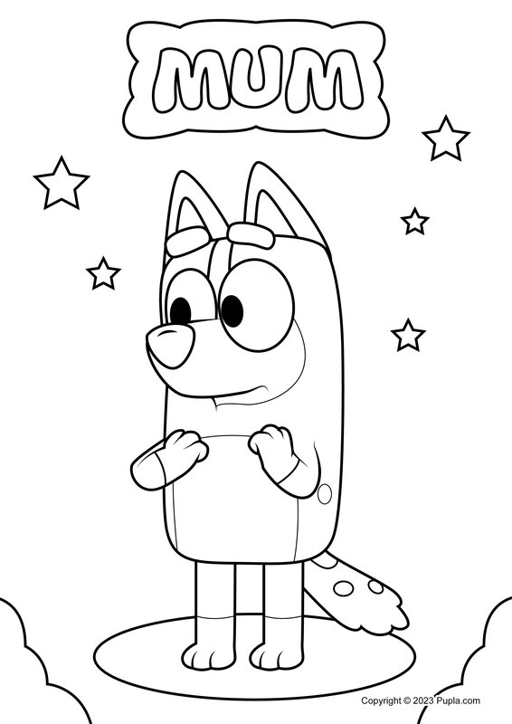 Bluey Mutter Chilli coloring page for children