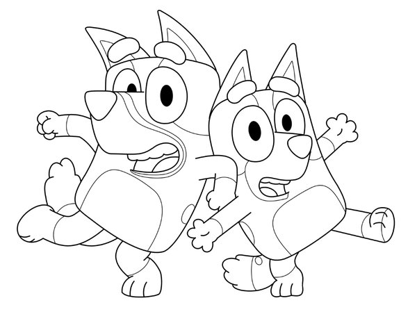Bluey y Bingo son Tontos coloring page for children