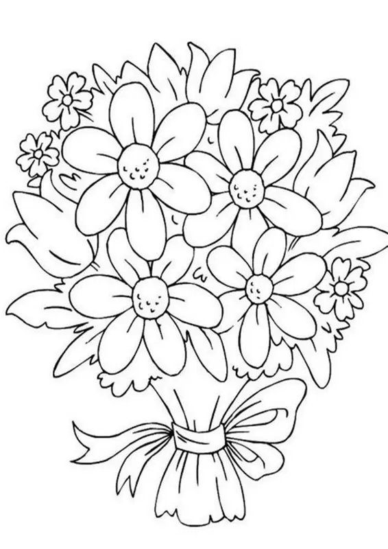 Blumenstrauss coloring page for children