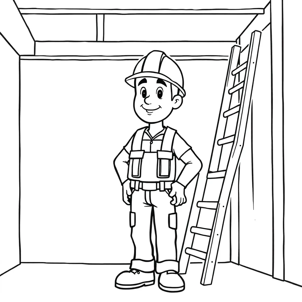 Bob De Bouwer Constructie Bouwplaats Veiligheid Creatief coloring page for children