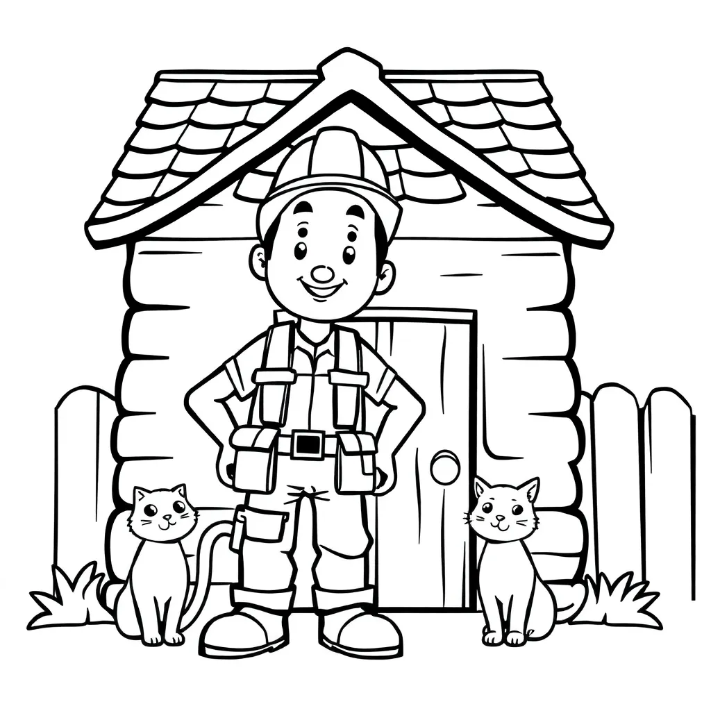 Bob De Bouwer Constructie Cartoon Kinderen Creatief coloring page for children