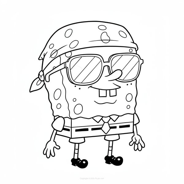Bob Esponja Con Bandana coloring page for children