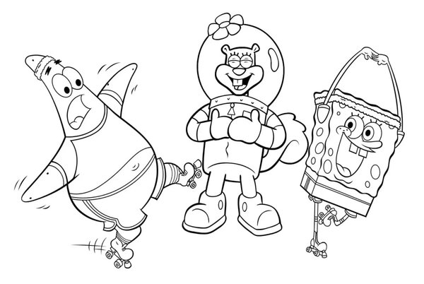 Bob Esponja Patricio Y Arenita Juntos coloring page for children
