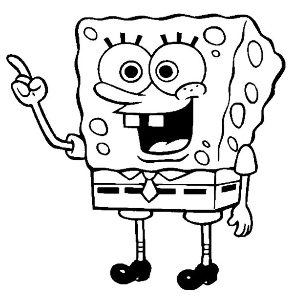 Bob Esponja Senalando Con El Dedo coloring page for children