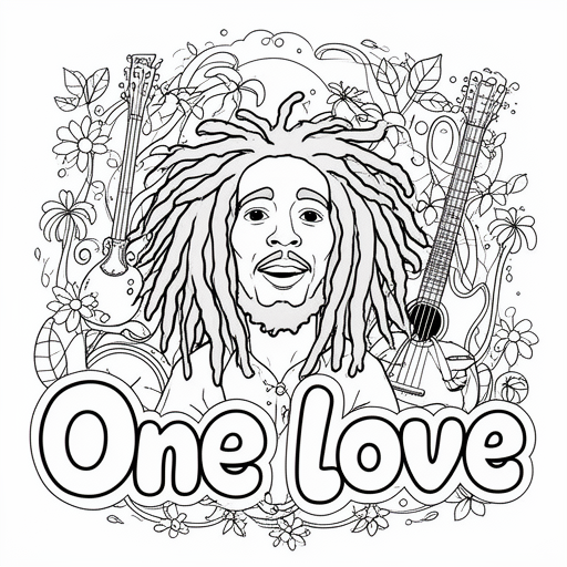 Bob marley kleurplaat voor kinderen