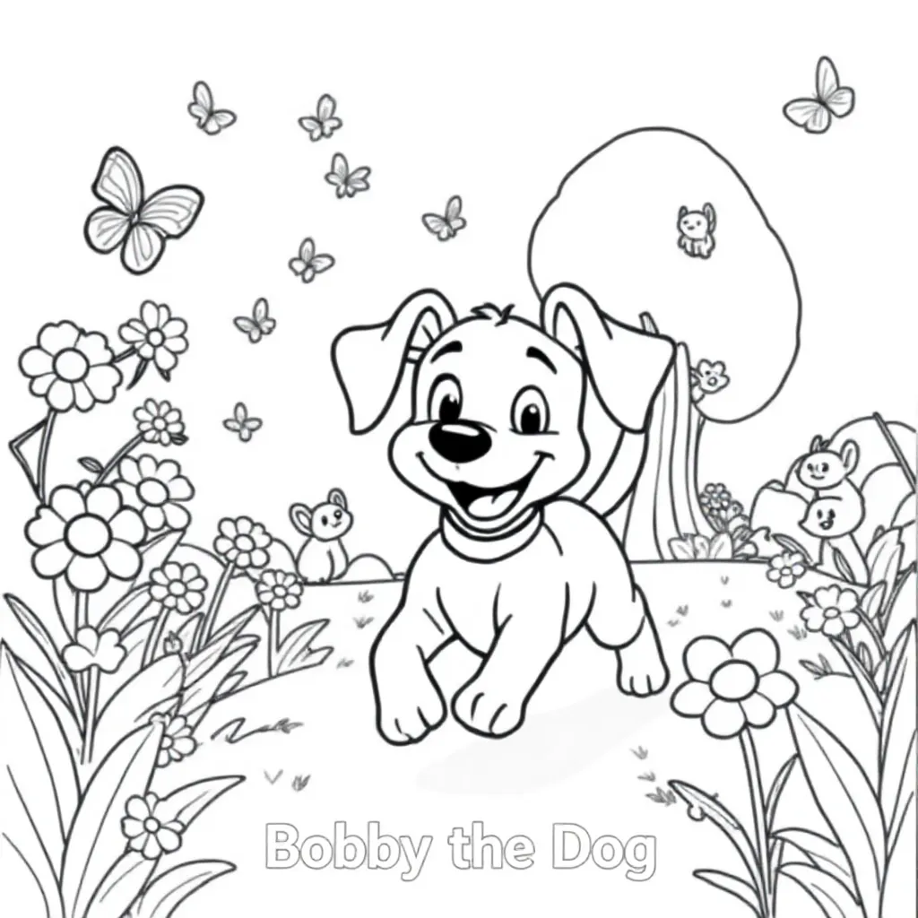 Feuille de coloriage Bobby le Chien