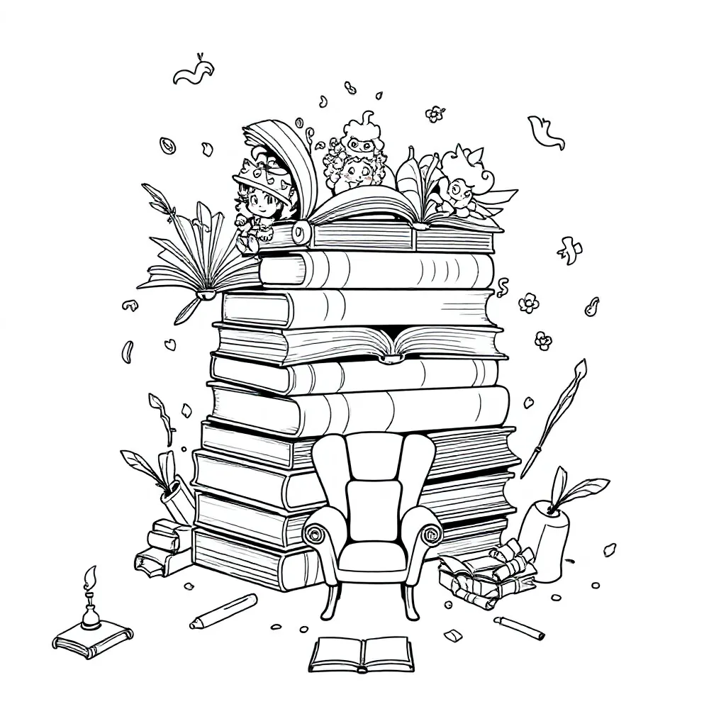 Boeken coloring page for children