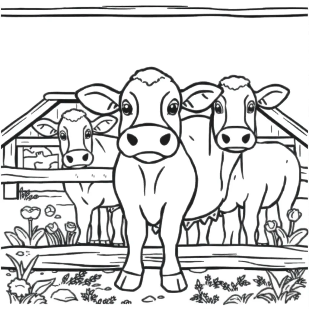 Boerderij Dieren Landelijk Gezellig Natuur coloring page for children