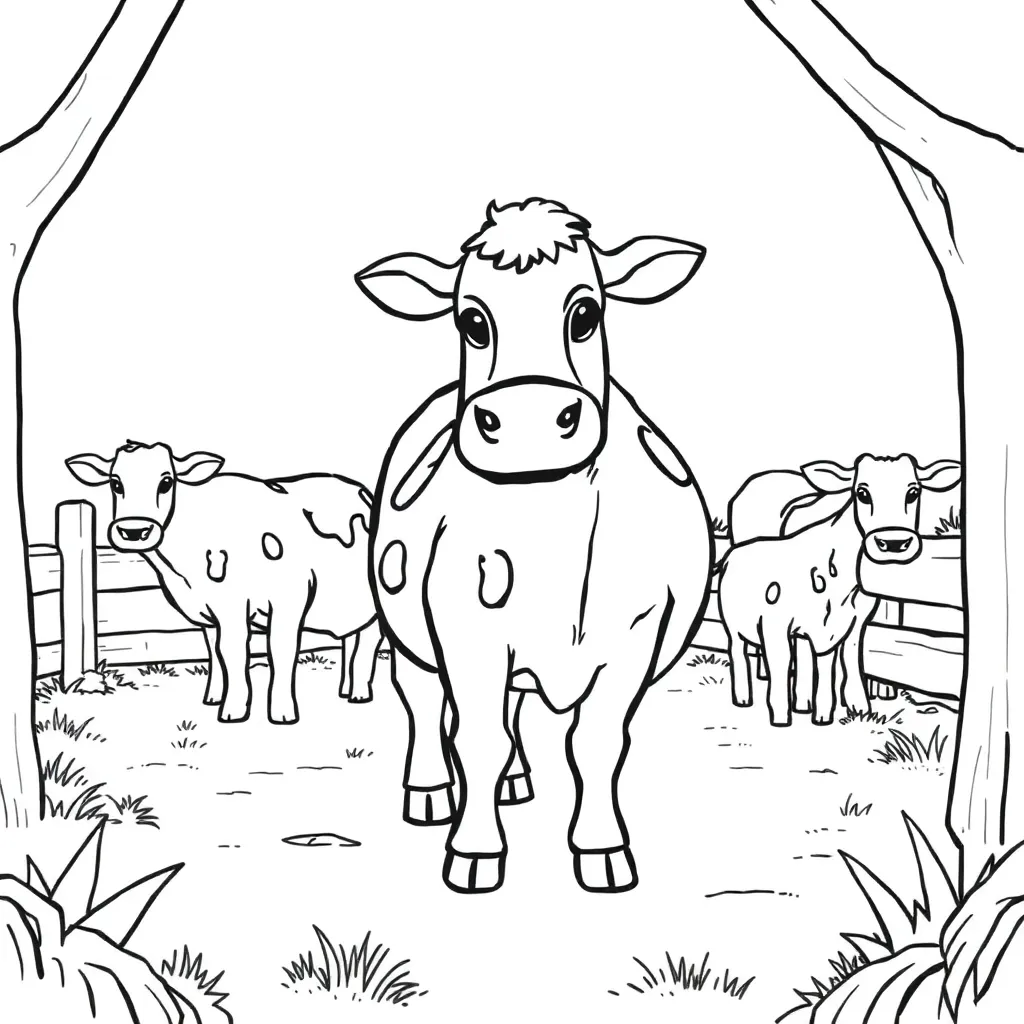 Boerderij Dieren Landelijk Gezellig Natuur coloring page for children