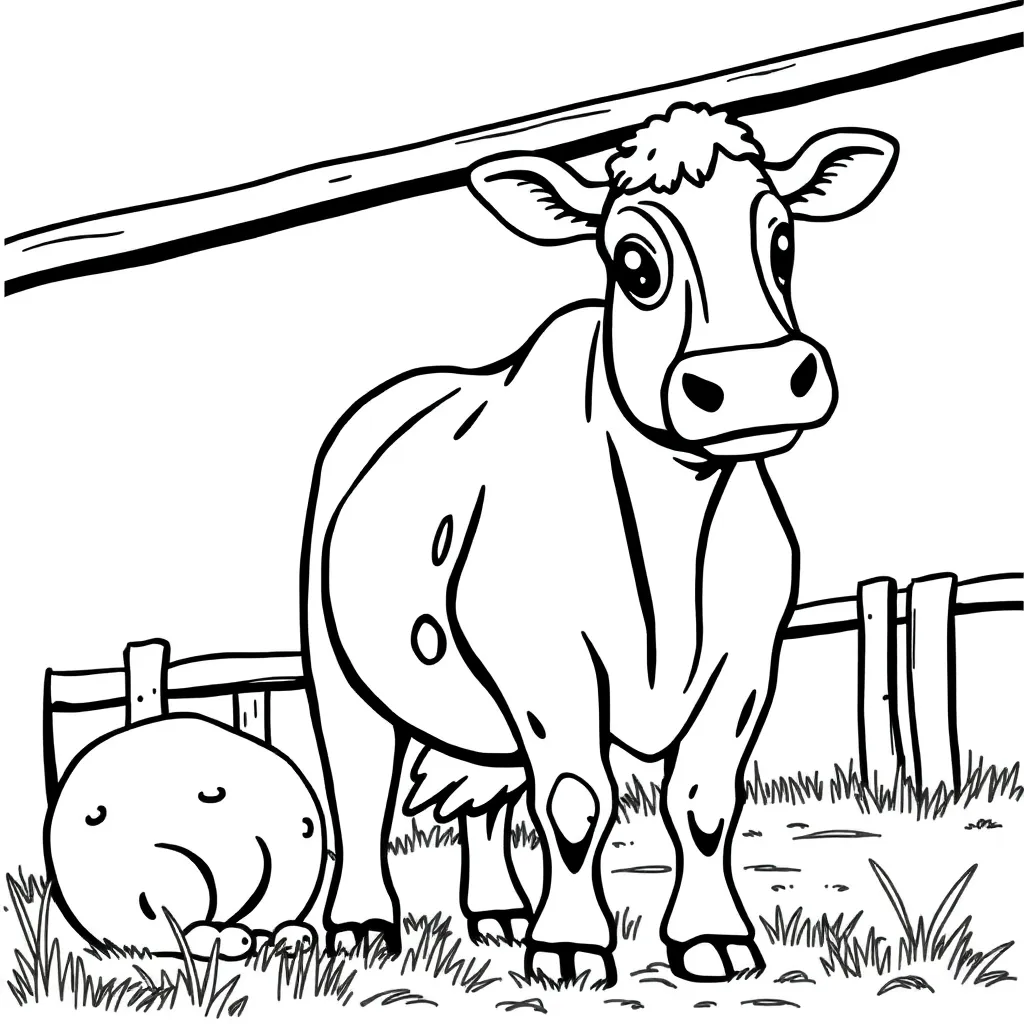 Boerderij Dieren Landelijk Tractor Schuur coloring page for children