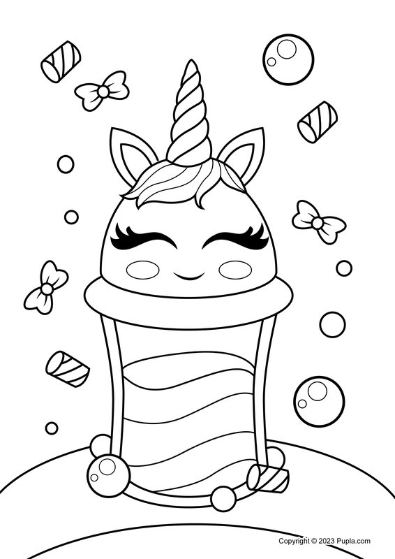 Boisson Licorne Mignonne coloring page for children