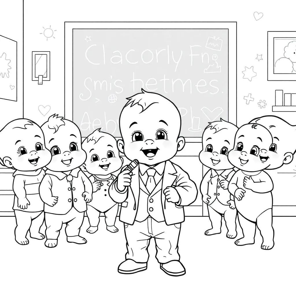 Boss Baby Cartoon Creatief Kinderen Tekenen coloring page for children