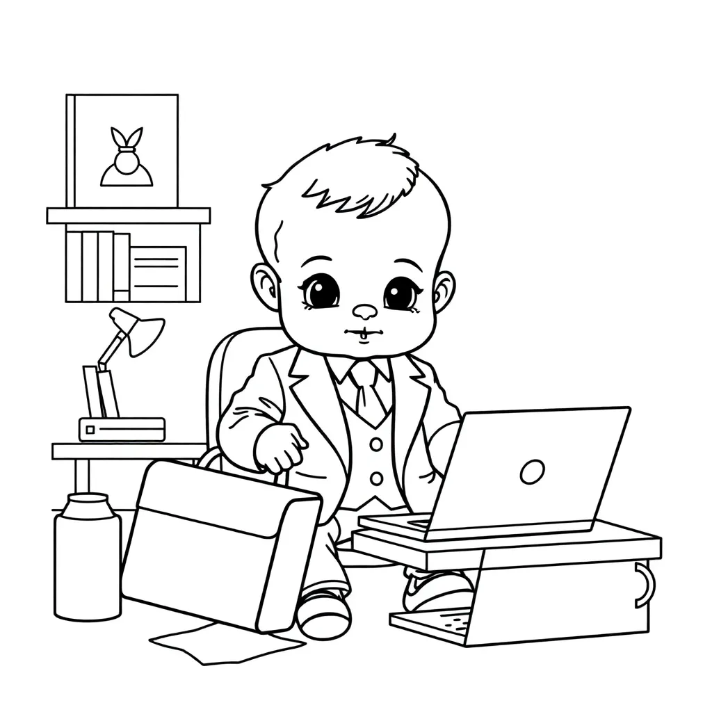 Boss Baby Cartoon Creatief Kinderen Tekenen coloring page for children