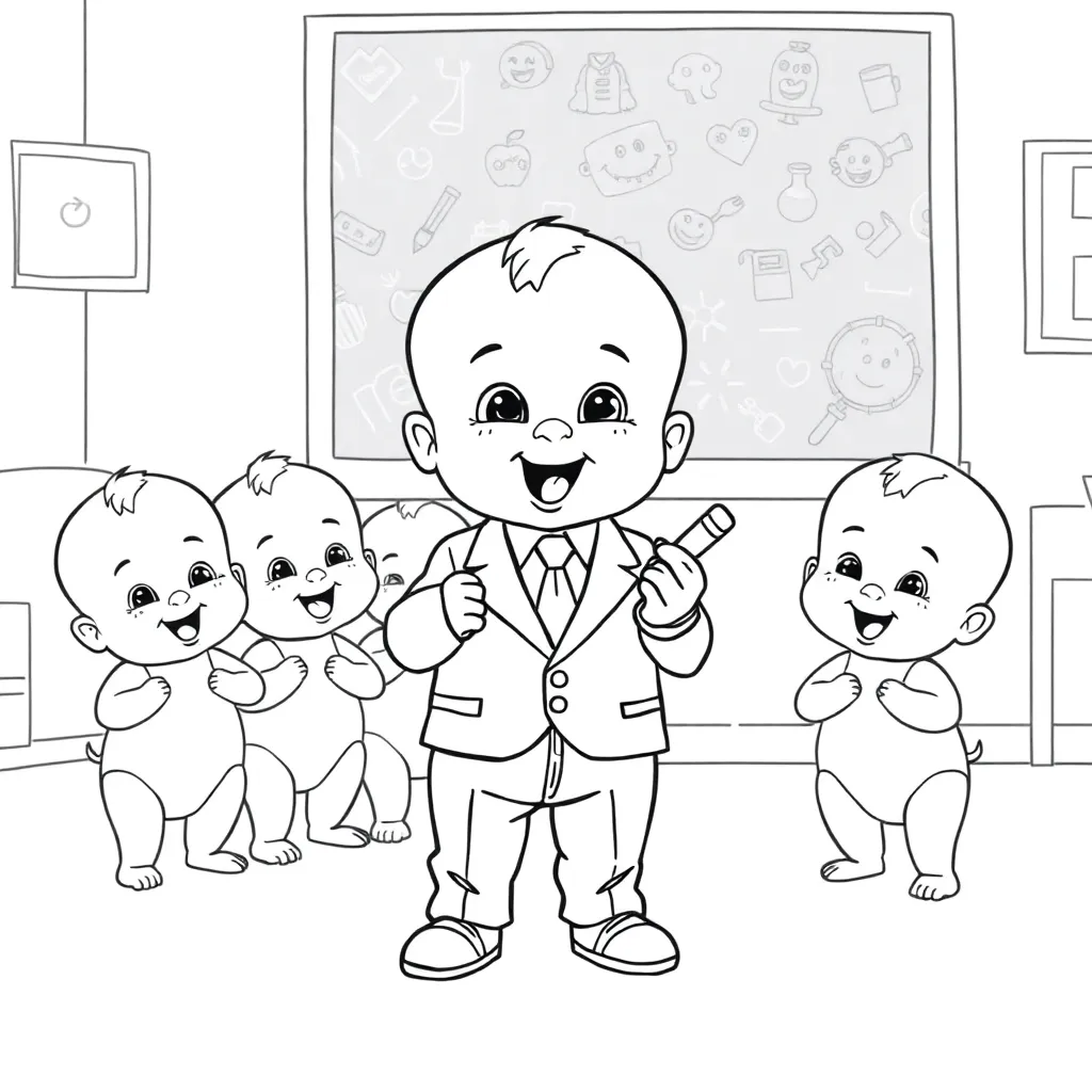 Boss Baby Cartoon Creatief Kinderen Tekenen coloring page for children