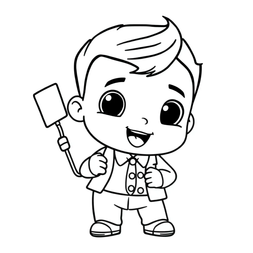 Boss Baby Cartoon Creatief Kinderfeest Tekenen coloring page for children