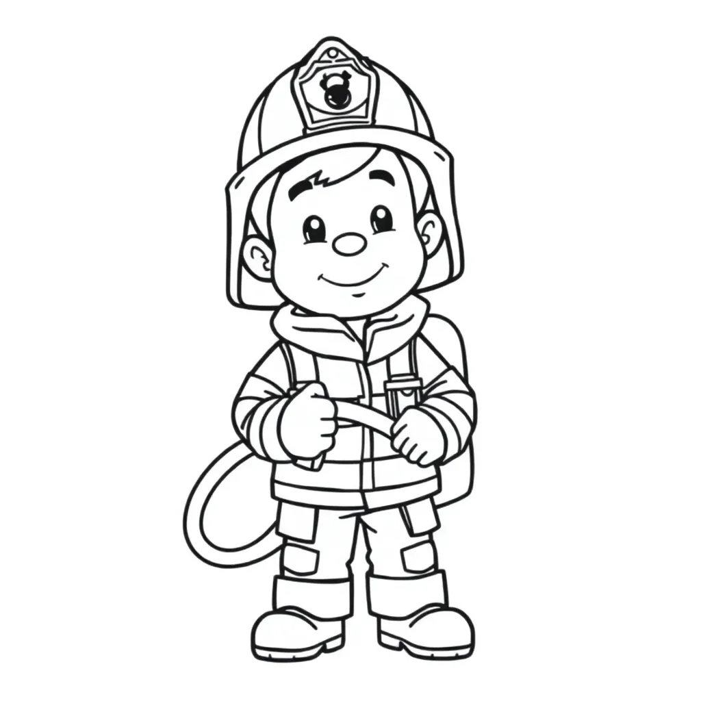 Brandweerman Sam Held Uniform Avontuur Rescue coloring page for children