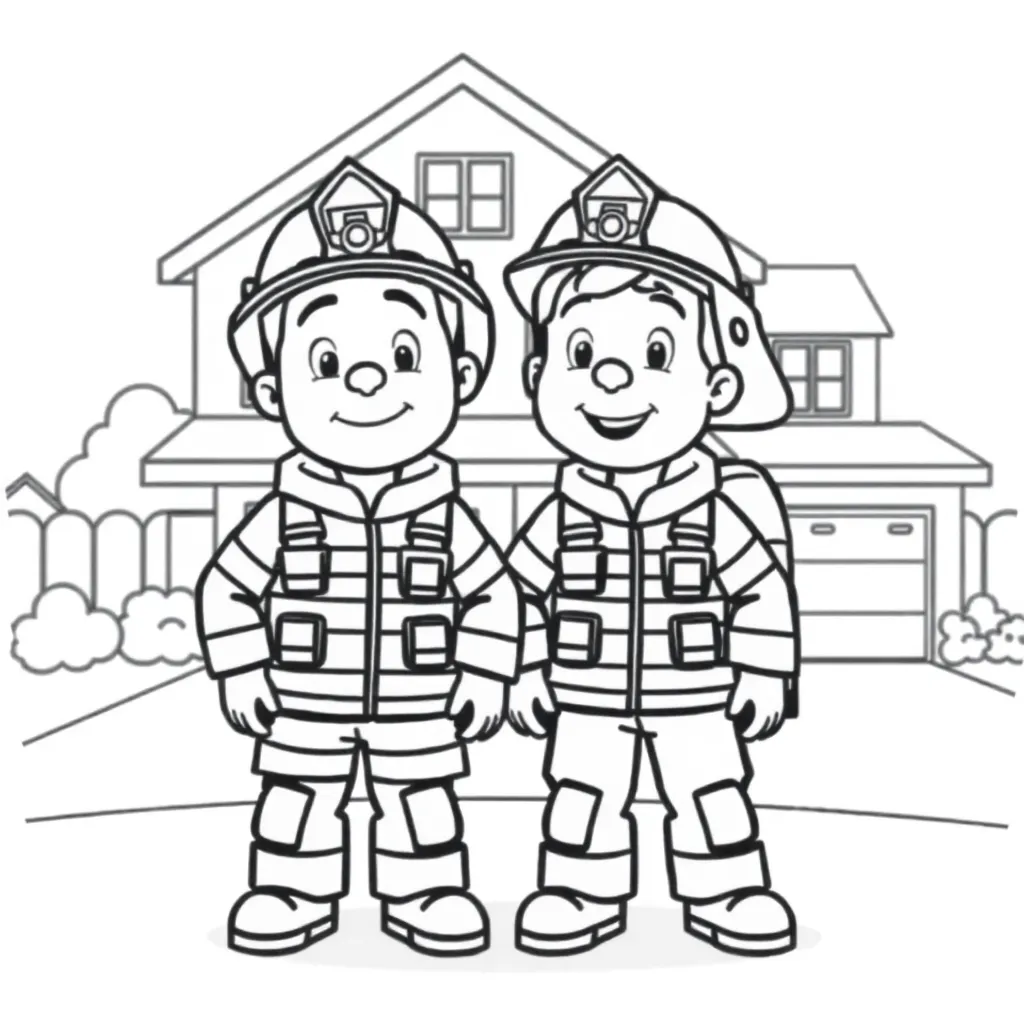 Brandweerman Sam Redding Avontuur Cartoon Educatief coloring page for children