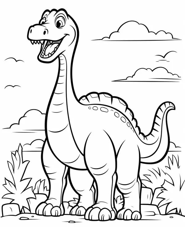 Braquiosaurio Feliz coloring page for children