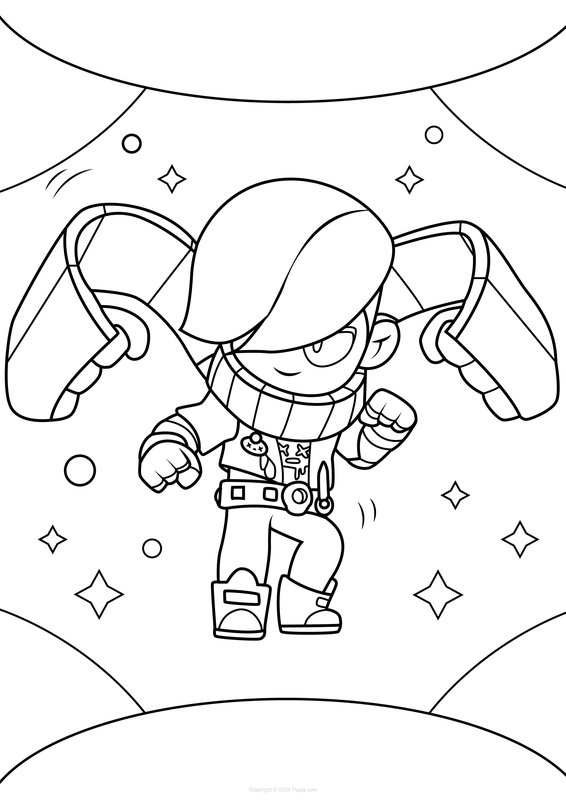 Brawl Stars Edgar coloring page for children