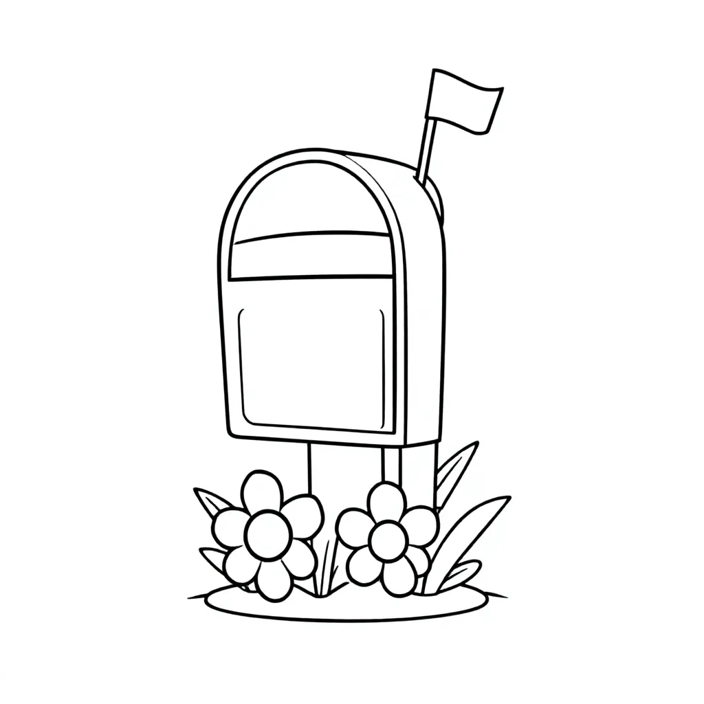 BRIEVENBUS kleurplaat voor kinderen