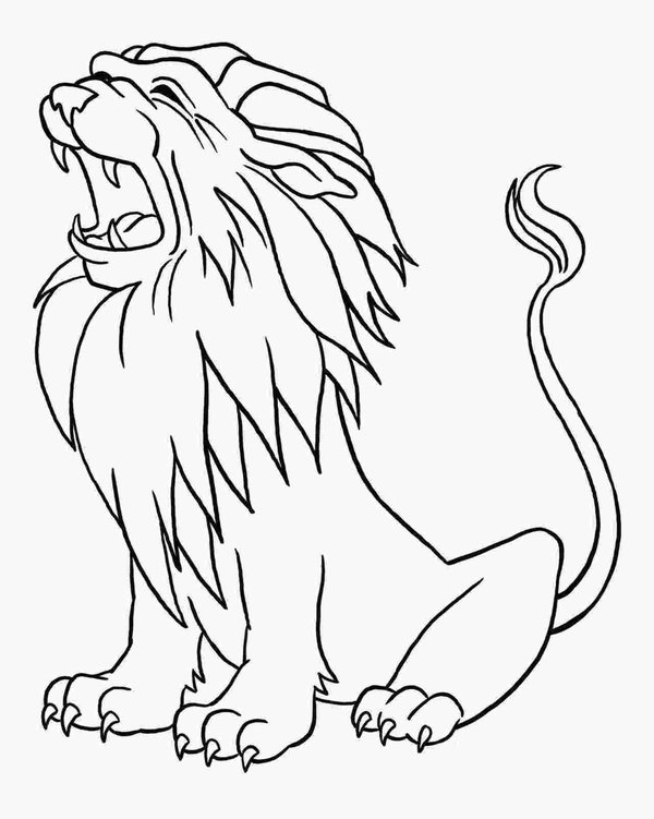 Brullender Lowe coloring page for children