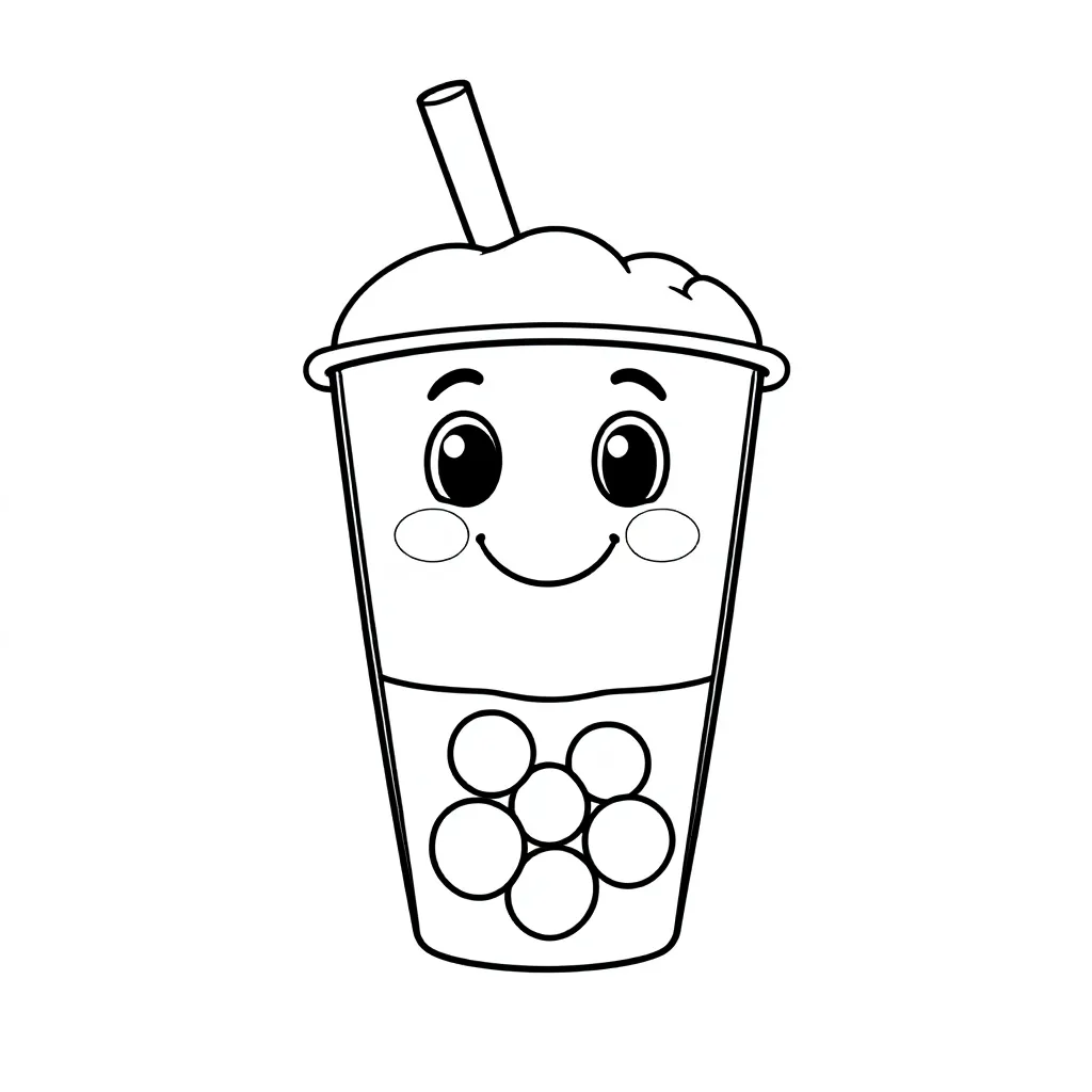 Bubble Tea coloring page for children