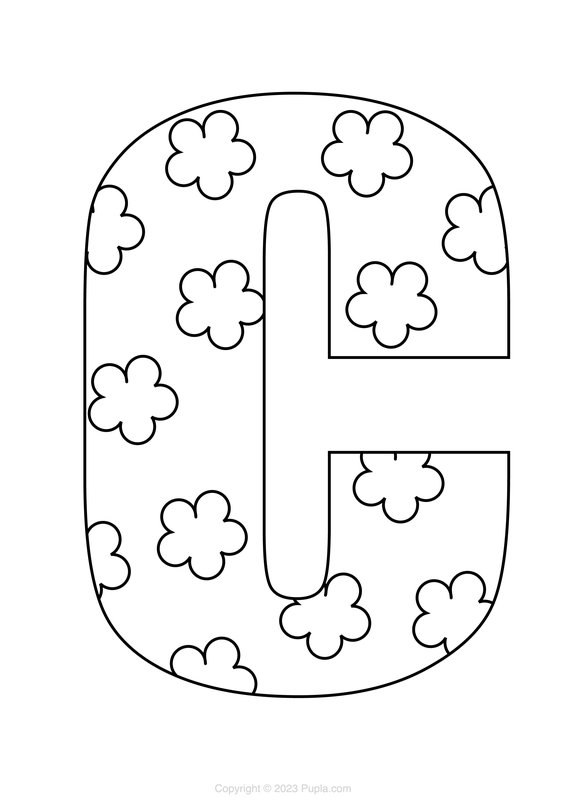 Buchstabe C mit Wolken coloring page for children