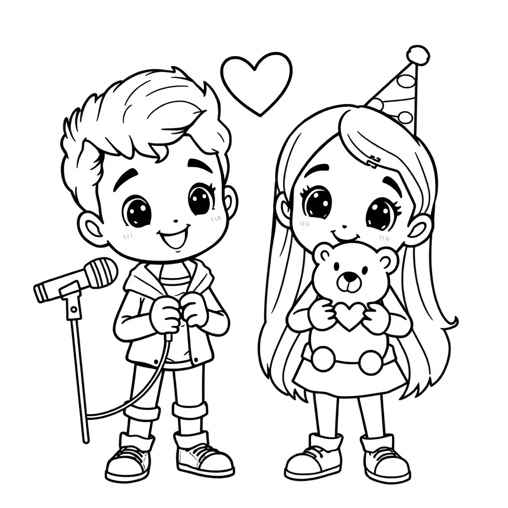 Bumba Feest Vrolijk Cartoonesk Verjaardag coloring page for children