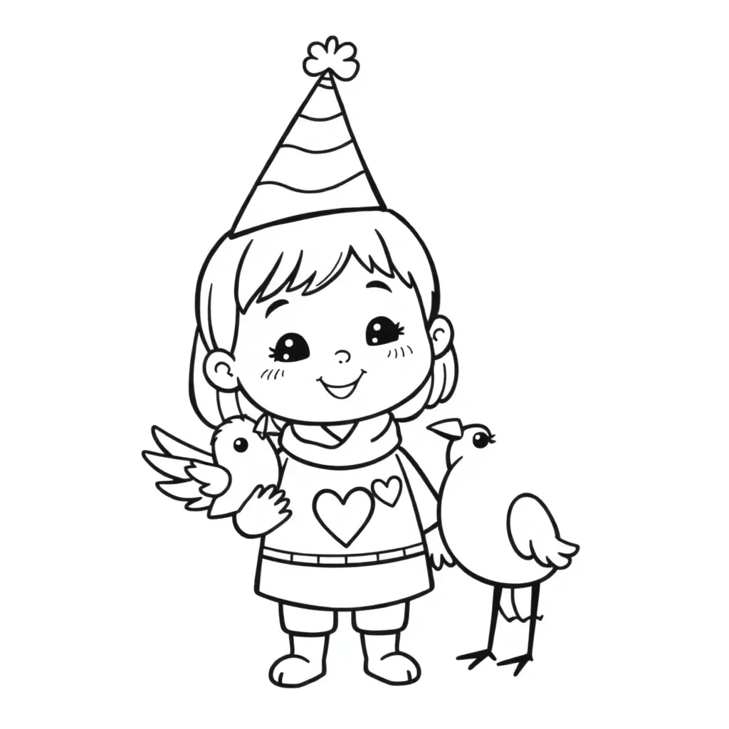 Bumba Vrolijk Feestelijk Kinderen Vogel coloring page for children