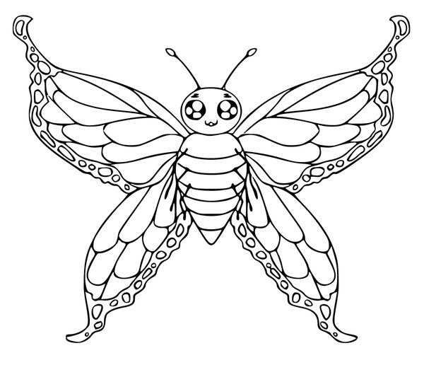 Butterfly Big Eyes coloring page for children