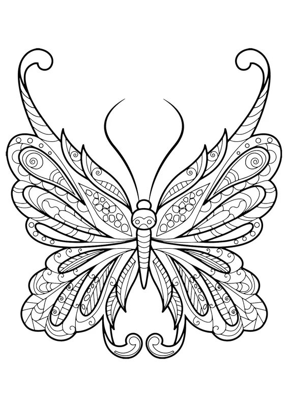 Butterfly Ornaments coloring page for children