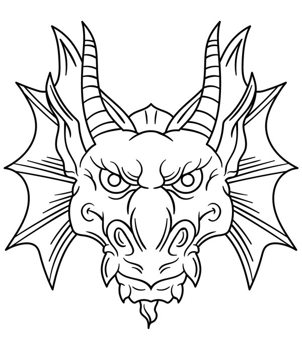 Cabeza De Dragon coloring page for children