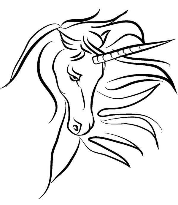Cabeza De Unicornio coloring page for children